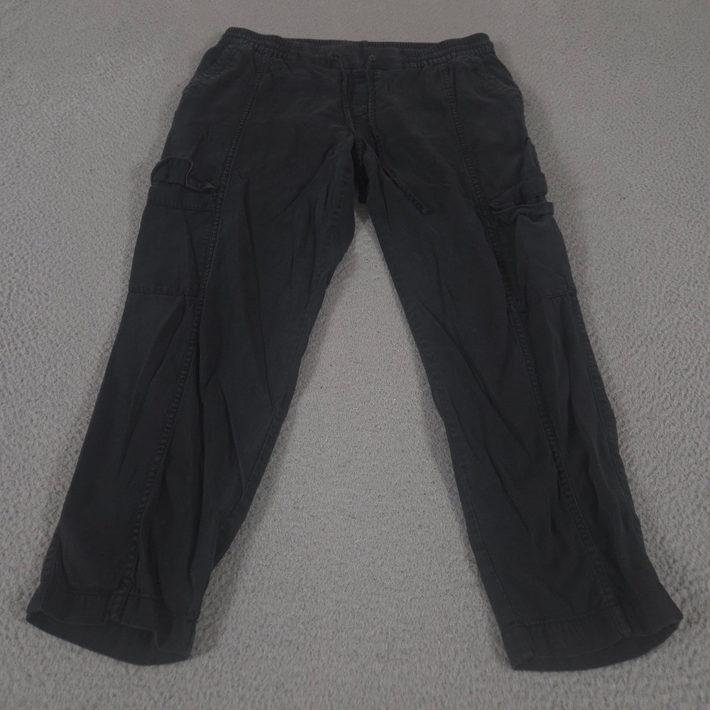 Old Navy Pants Womens Medium Black Soft Cargo Lyocell Rayon Straight Leg Utility